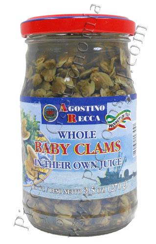 Agostino Recca Whole Baby Clams Jar 9.5 oz