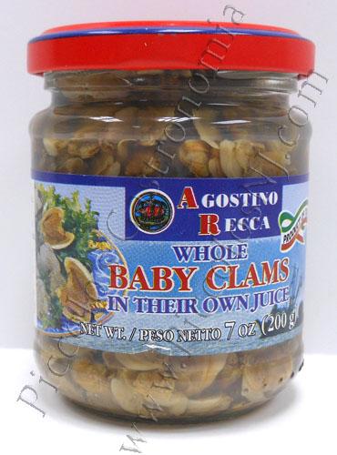 Agostino Recca Whole Baby Clams Jar 7 oz.