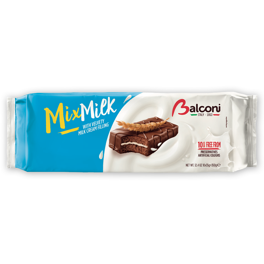 Balconi Mix Milk Cake, Cocoa and Milk Filling, 12.4 oz (350g)