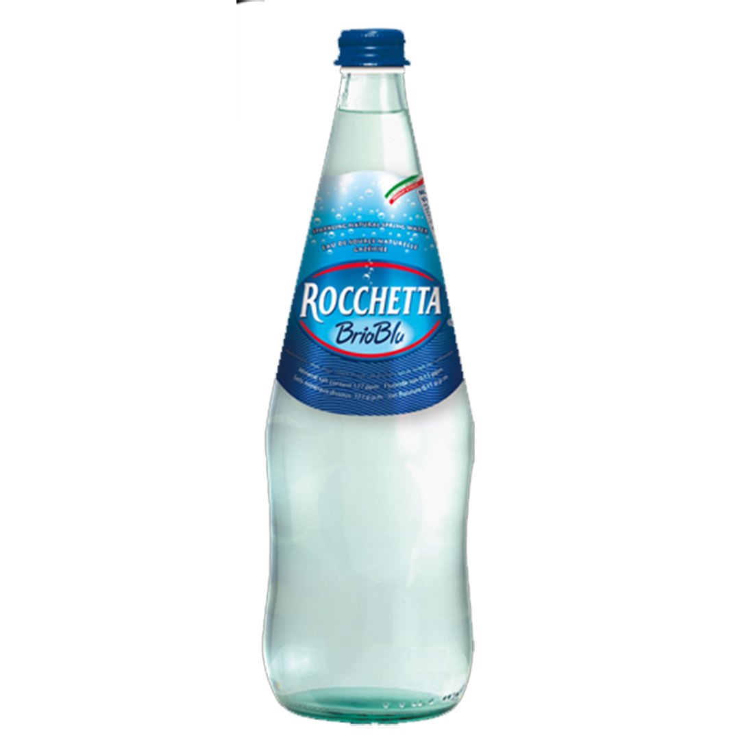Rocchetta Brio Blu Sparkling Water FULL Case 12 x 1 Liter (Glass)