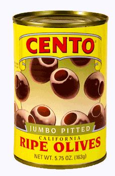 Cento Jumbo Pitted California Ripe Olives, 5.75 oz