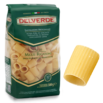 Delverde #20 Mezzi Rigatoni, 1 lb