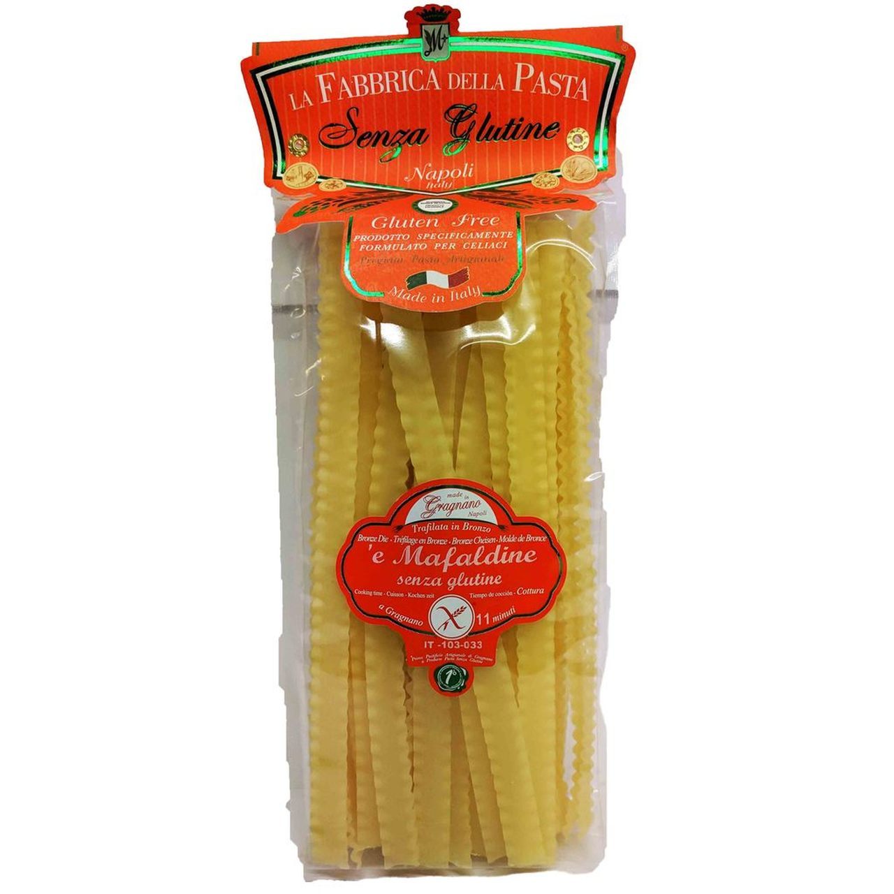La Fabbrica Della Pasta Gluten Free Mafaldine, #105, 17.6 oz | 500g
