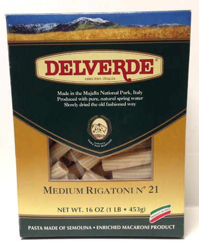 Delverde #21 Medium Rigatoni, 1 LB