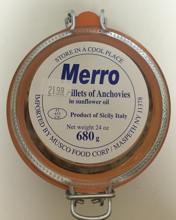 Merro Fillets of Anchovies in sunflower oil, 680g Jar