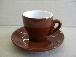 Nuova Point - Milano Espresso Cups and Saucers, Brown, Set of 6