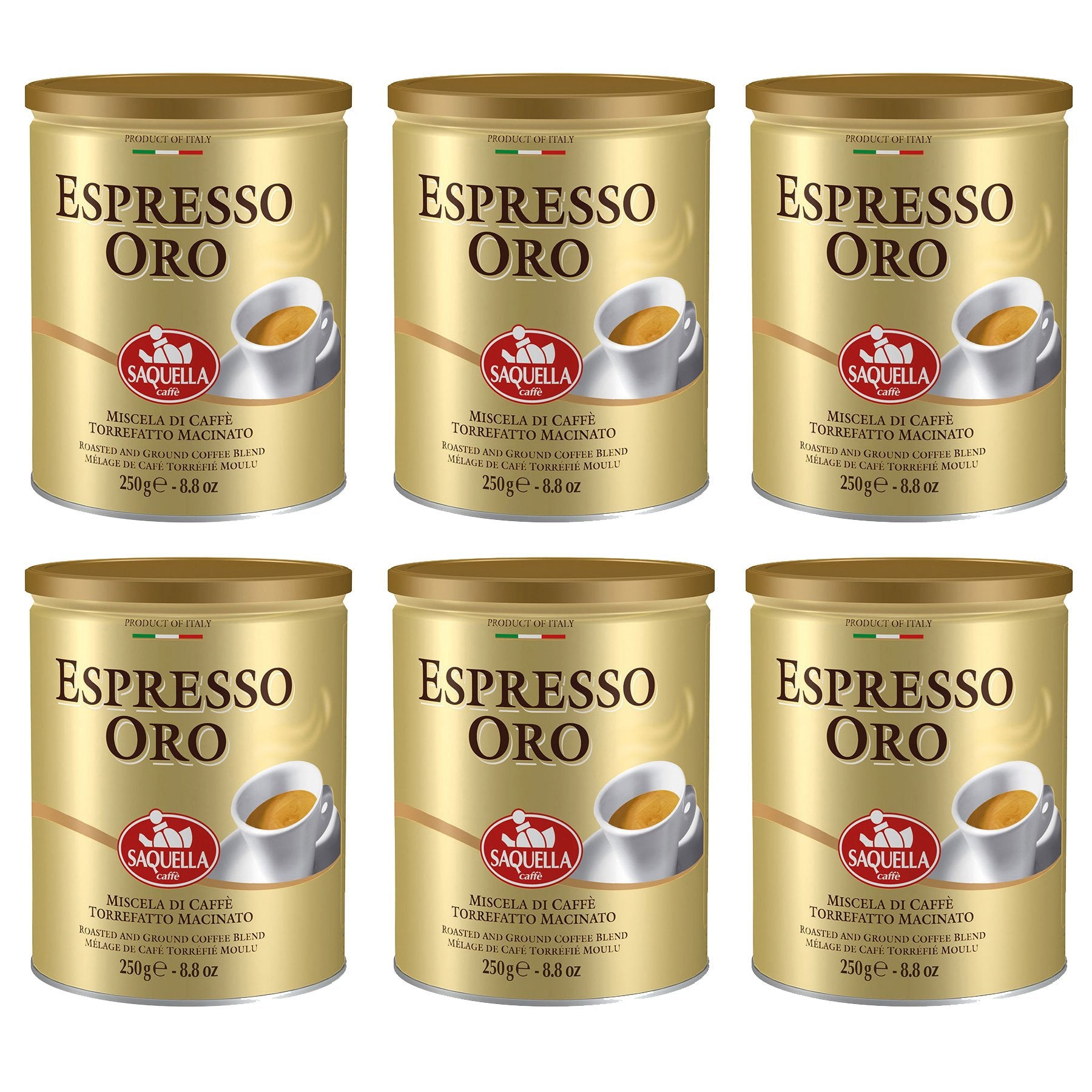 Saquella Caffe Bar Italia Espresso Oro Tin, 8.8 oz | 250g