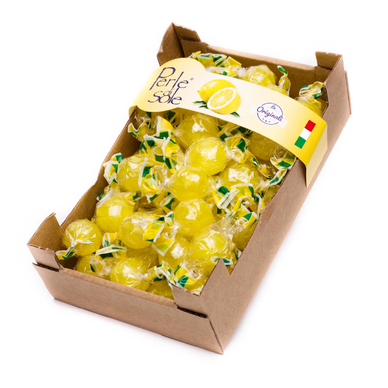 Perle di Sole Amalfi Lemon Drops Hard Candies, 12.35 oz Cardboard Box