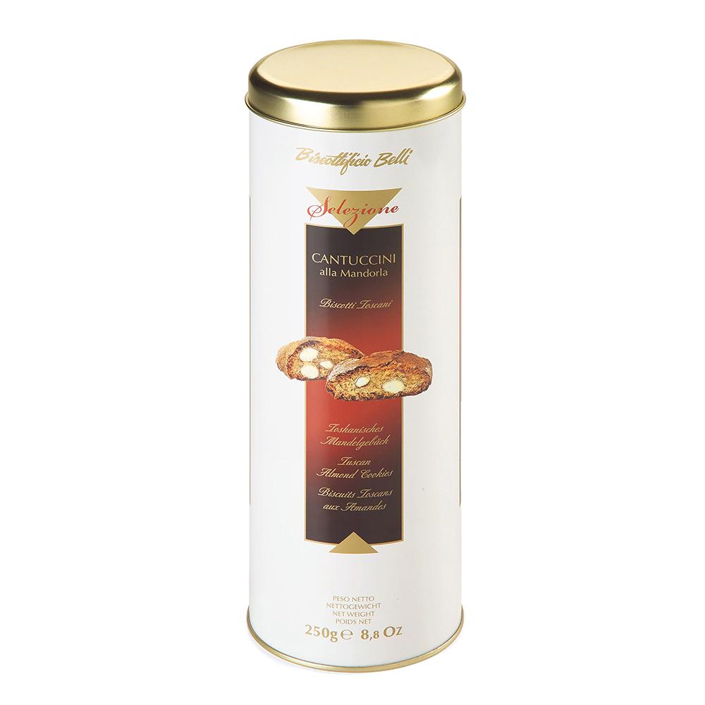 Biscottificio Belli Cantuccini Almond 25%, 8.8 oz Tin
