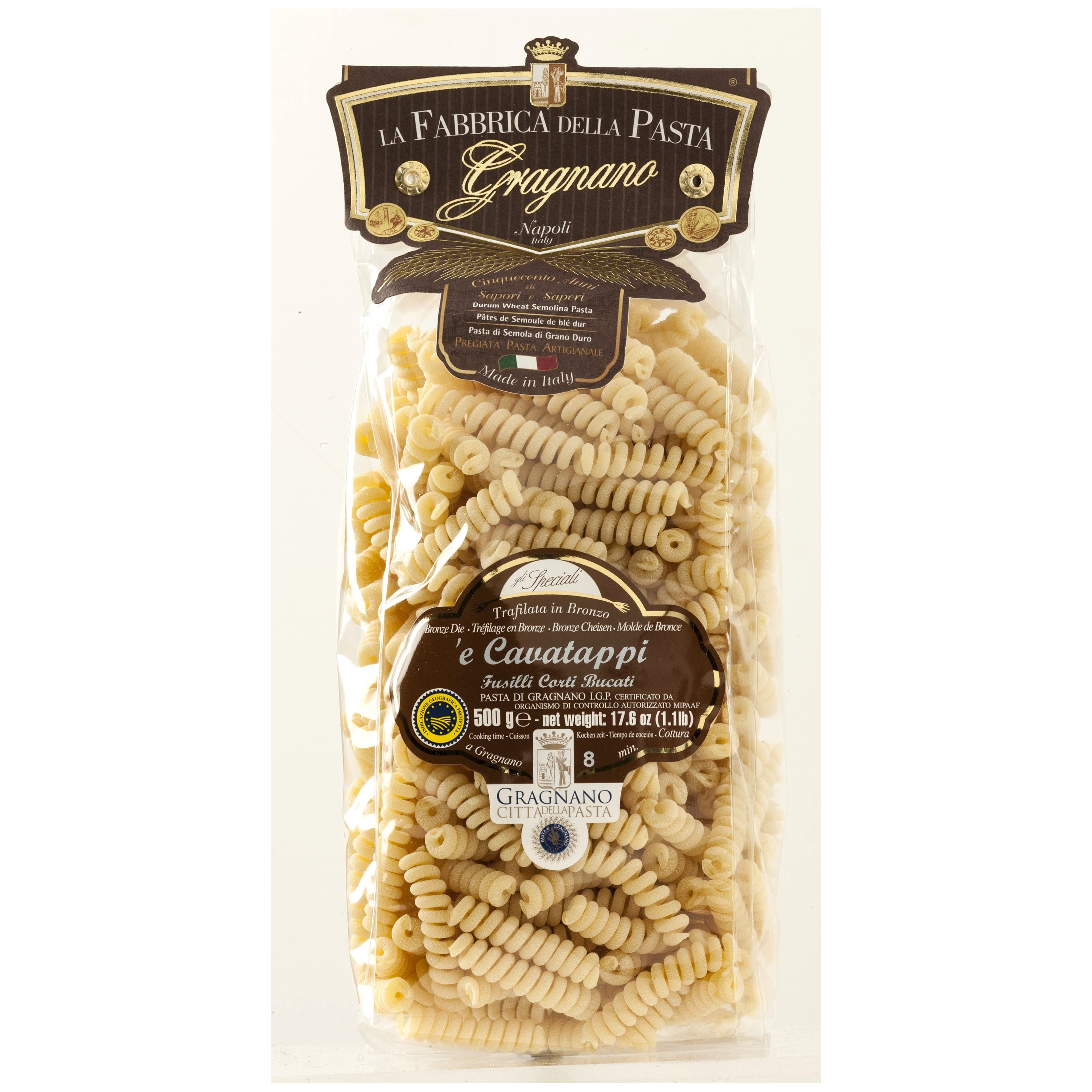 La Fabbrica Della Pasta Cavatappi, #947, 1.1 lb | 500g