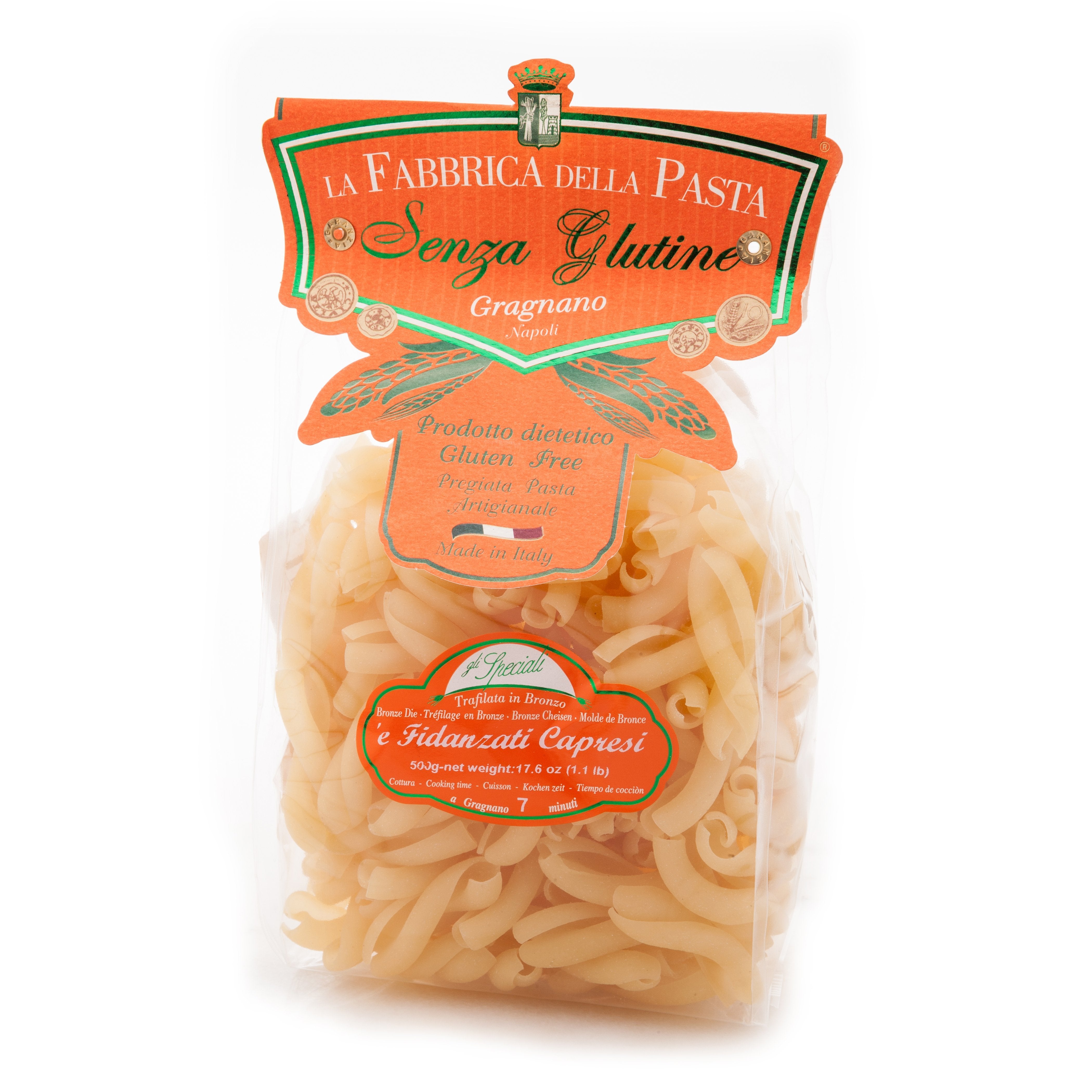 La Fabbrica Della Pasta Gluten Free Fidanzati Capresi, #152, 17.6 oz | 500g