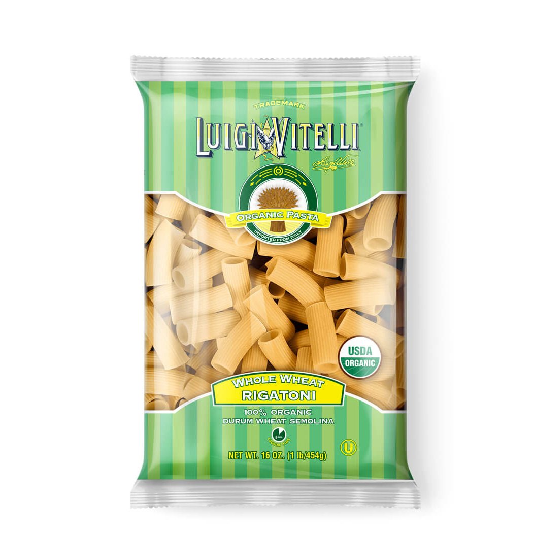 Luigi Vitelli Organic Whole Wheat Rigatoni, 16 oz | 454g