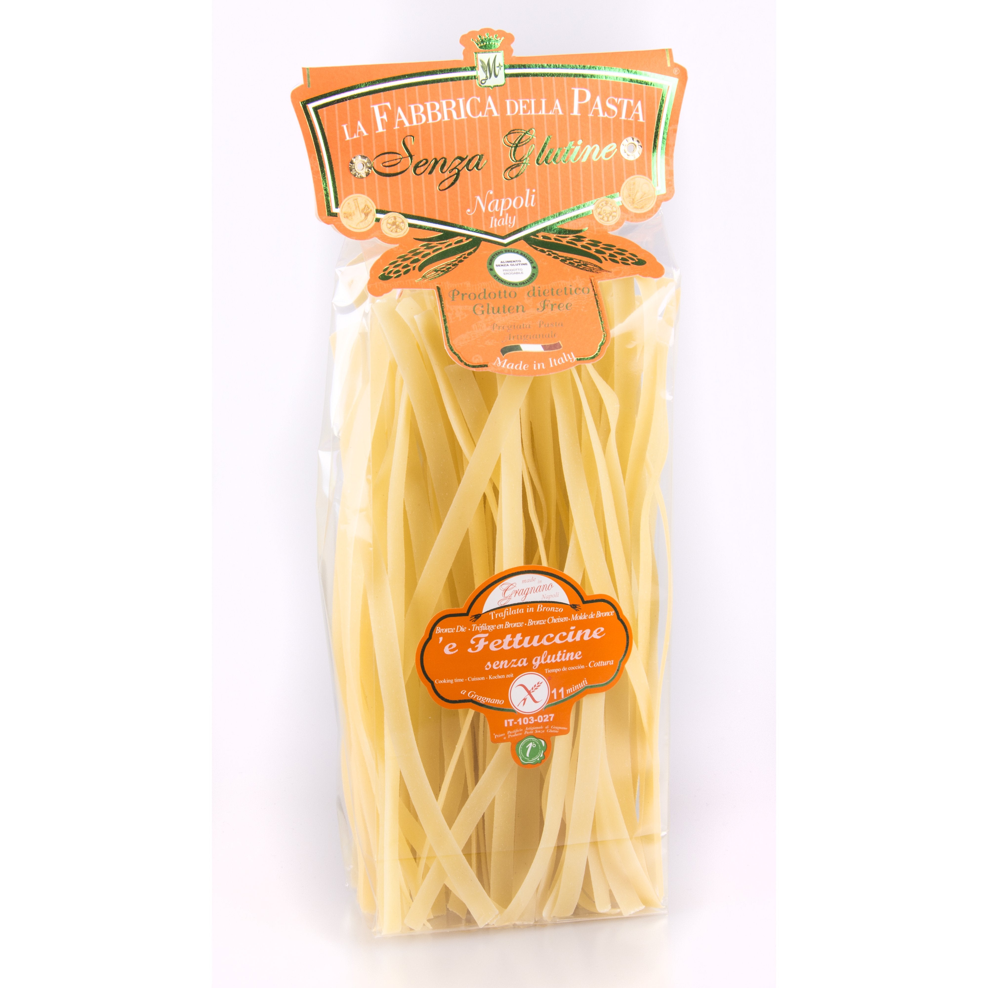 La Fabbrica Della Pasta Gluten Free Fettuccine, #106, 17.6 oz | 500g