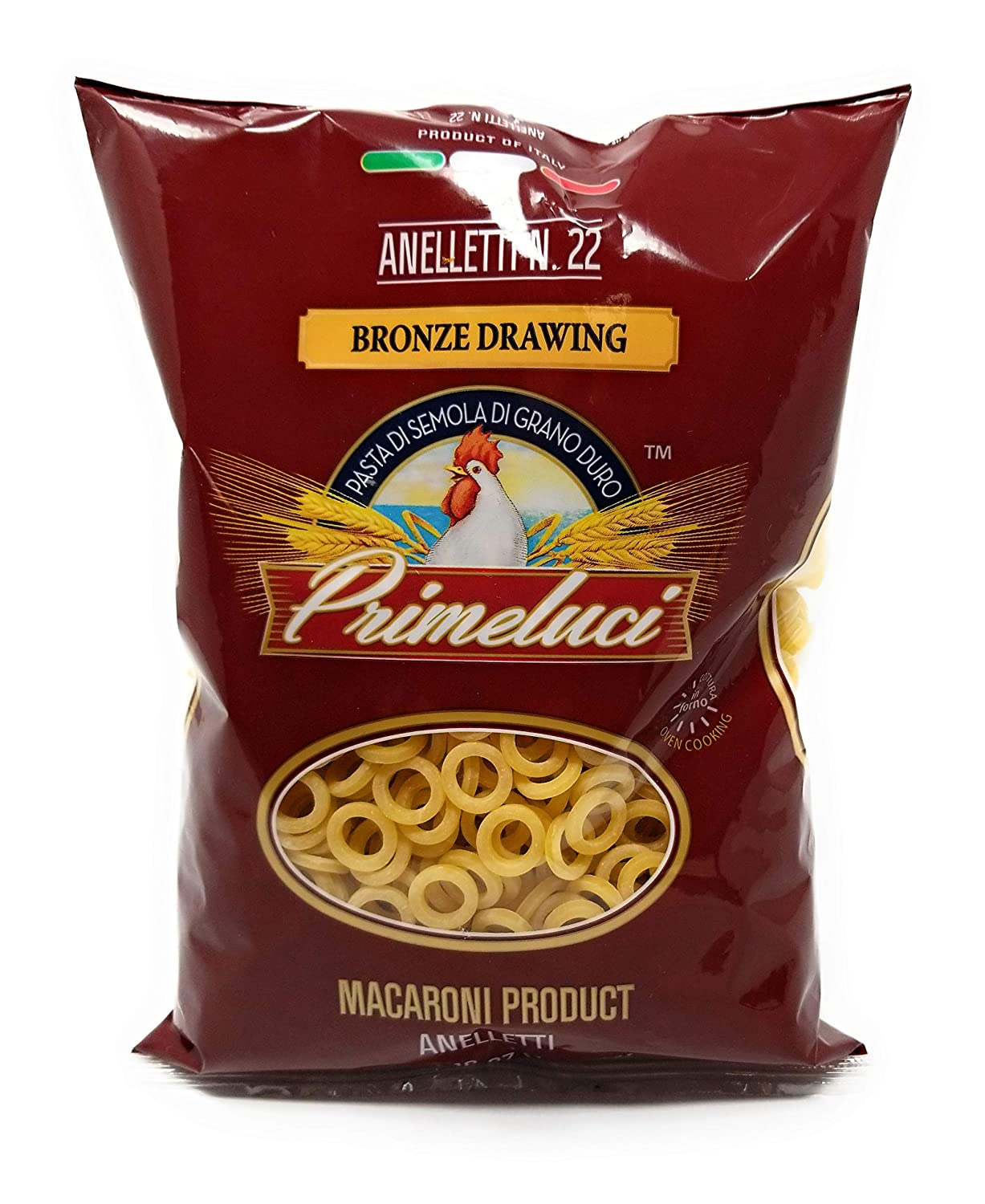 Primeluci Anelletti Pasta, Bronze Drawing, #22, 16 oz | 454g