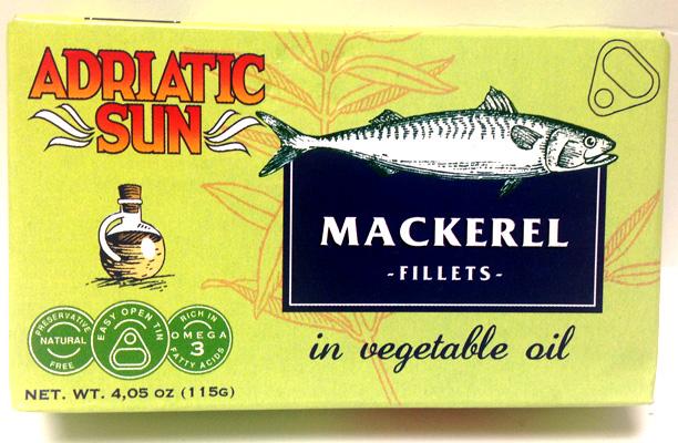 Adriatic Sun Mackerel Fillets in Vegetable Oil, 115g