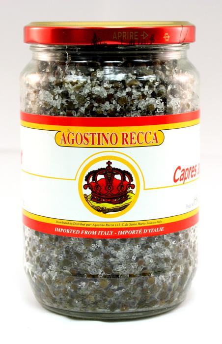 Agostino Recca Capers in Salt, 22.9 oz Jar