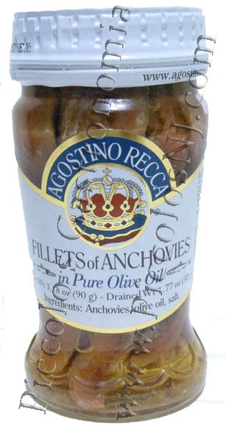 Agostino Recca Fillet of Anchovies in Olive Oil,  3.18 oz (90g)