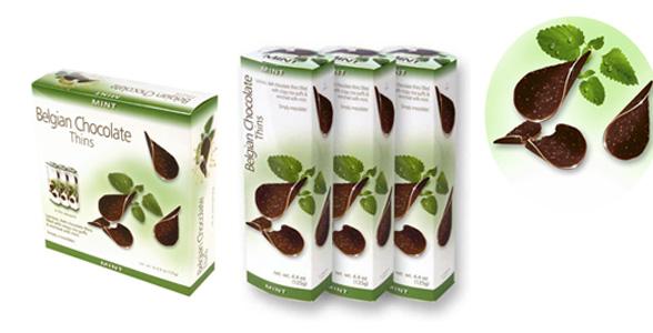 Belgian Chocolate Thins, Mint 125g