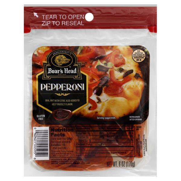 Boars Head Pepperoni Pre sliced, 6oz
