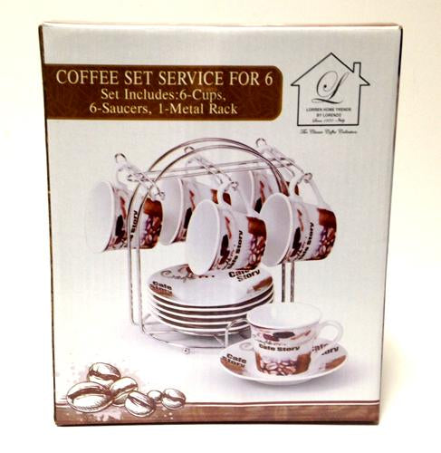 Cafe Story Espresso Cups and Saucers - Set of 6