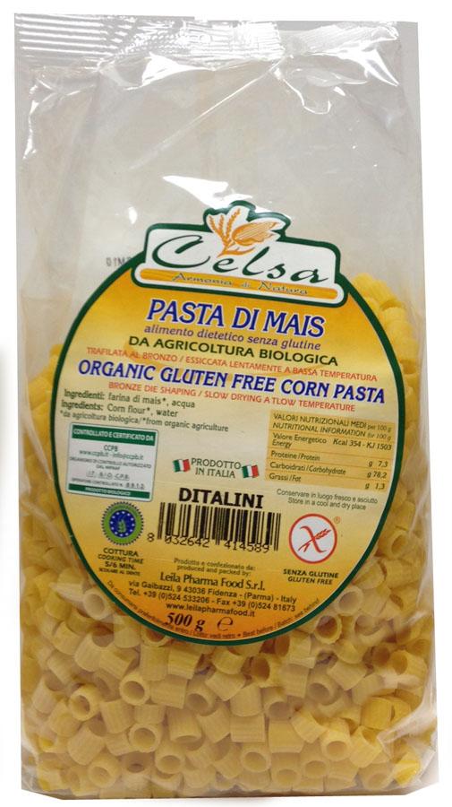 Celsa Ditalini Organic Gluten Free pasta, 500g