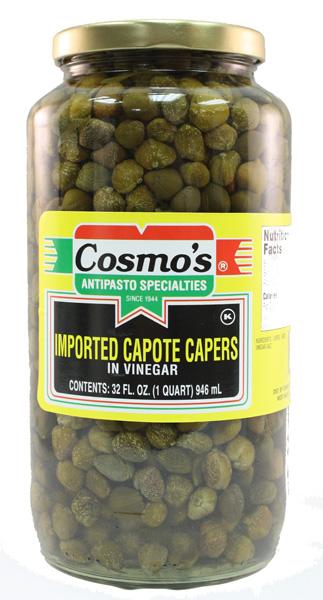 Cosmo's Imported Capote Capers in Vinegar 32 FL oz. Jar