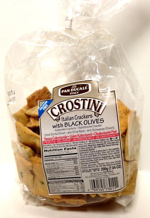 Crostini Italian Crackers with Black Olives, 200g