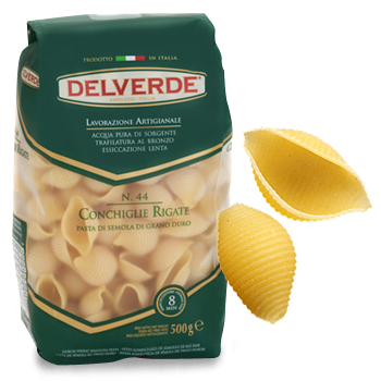 Delverde #44 Conchiglie Rigate (Shells), 1 LB