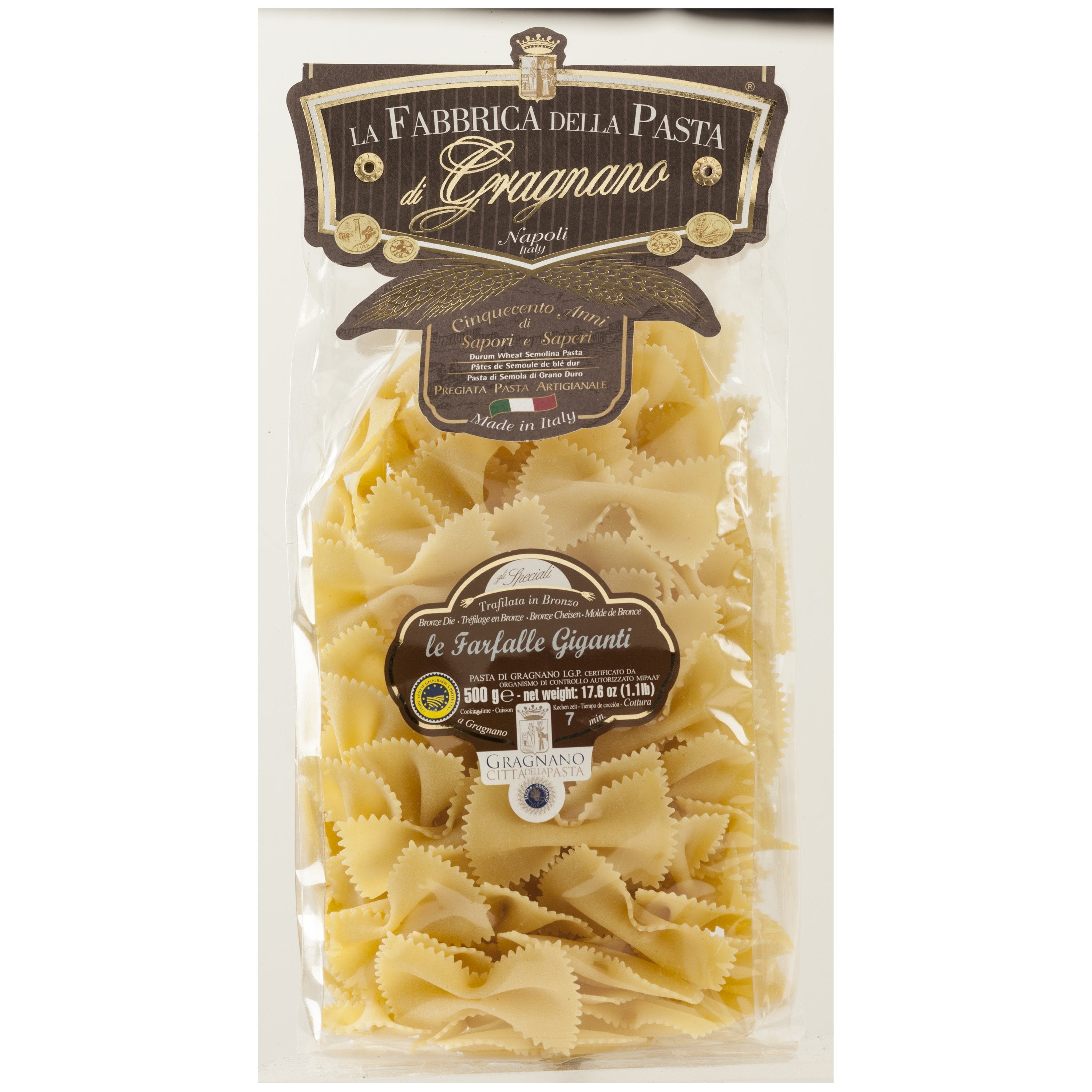 La Fabbrica Della Pasta Le Farfalle Giganti, Giant Farfalle, #462, 17.6 oz | 500gr