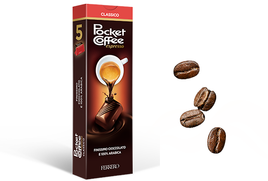 Ferrero Pocket Coffee Dark Chocolate Liquid Decaf Espresso 1 Pack of 5