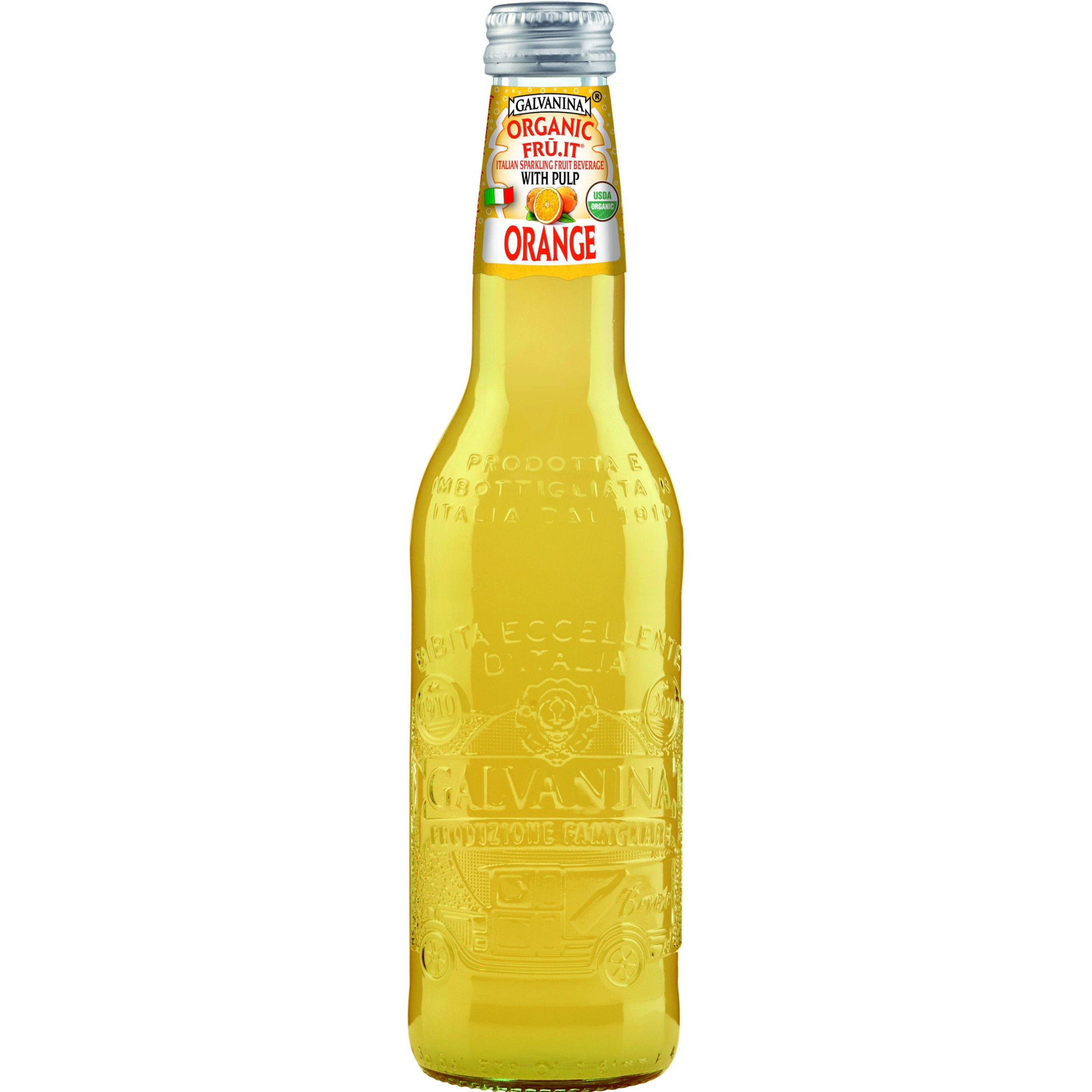 Galvanina Organic Orange Soda with Pulp, 12 fl oz | 355 mL