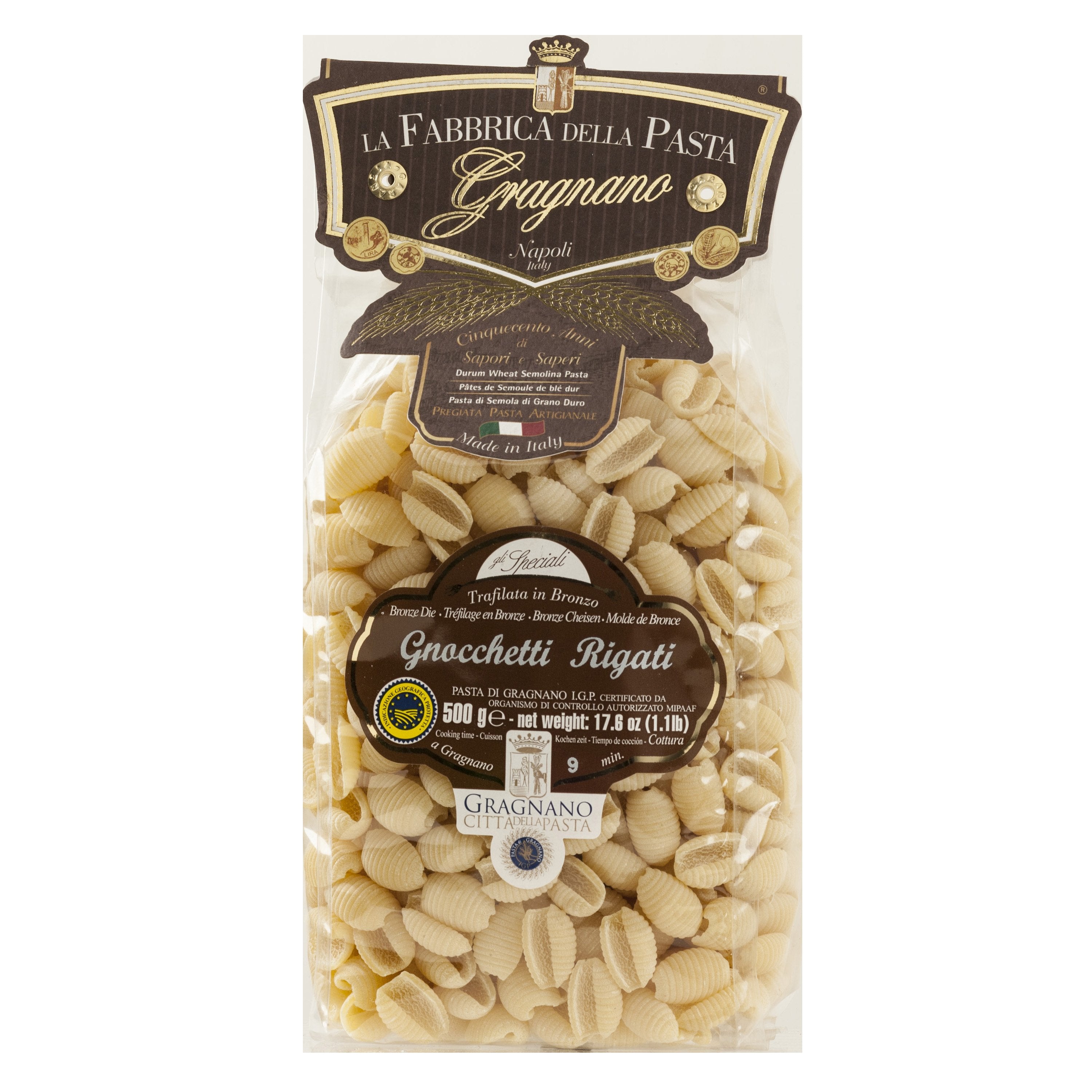 La Fabbrica della Pasta Gnocchetti Rigati, #721, 17.6 oz | 500gr