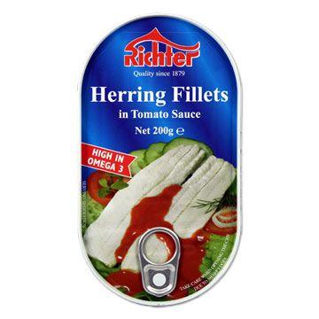 Richter Herring Fillets in tomato Sauce, 200g Can
