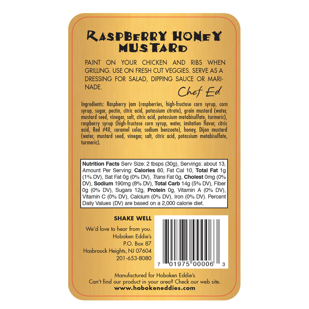 Hoboken Eddie's Raspberry Honey Mustard 14 oz