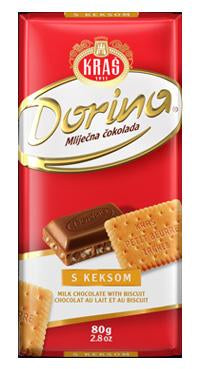 Kras Dorina Milk Chocolate with Biscuit Bar, 300g
