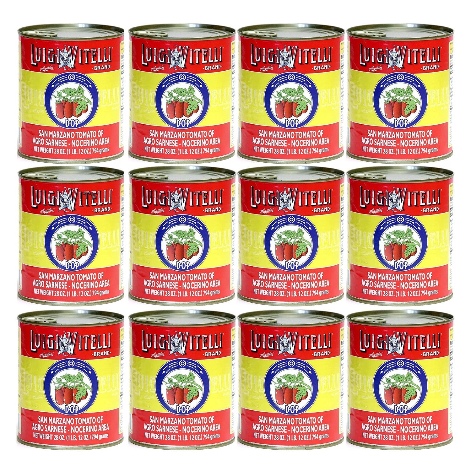 Luigi Vitelli D.O.P. Certified San Marzano Italian Plum Tomatoes, 1 lb 12 oz. | 28 oz Can