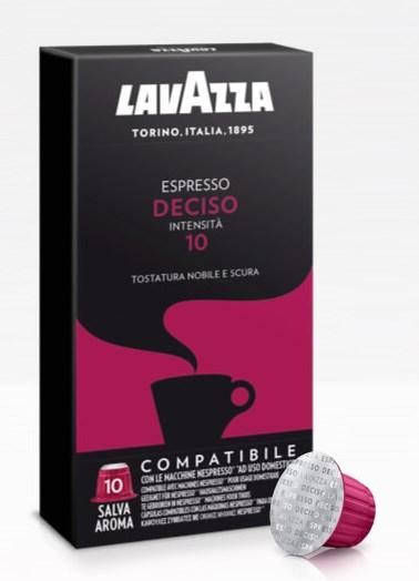 LavAzza Nespresso Compatible Espresso Capsules Deciso 10, 10pk
