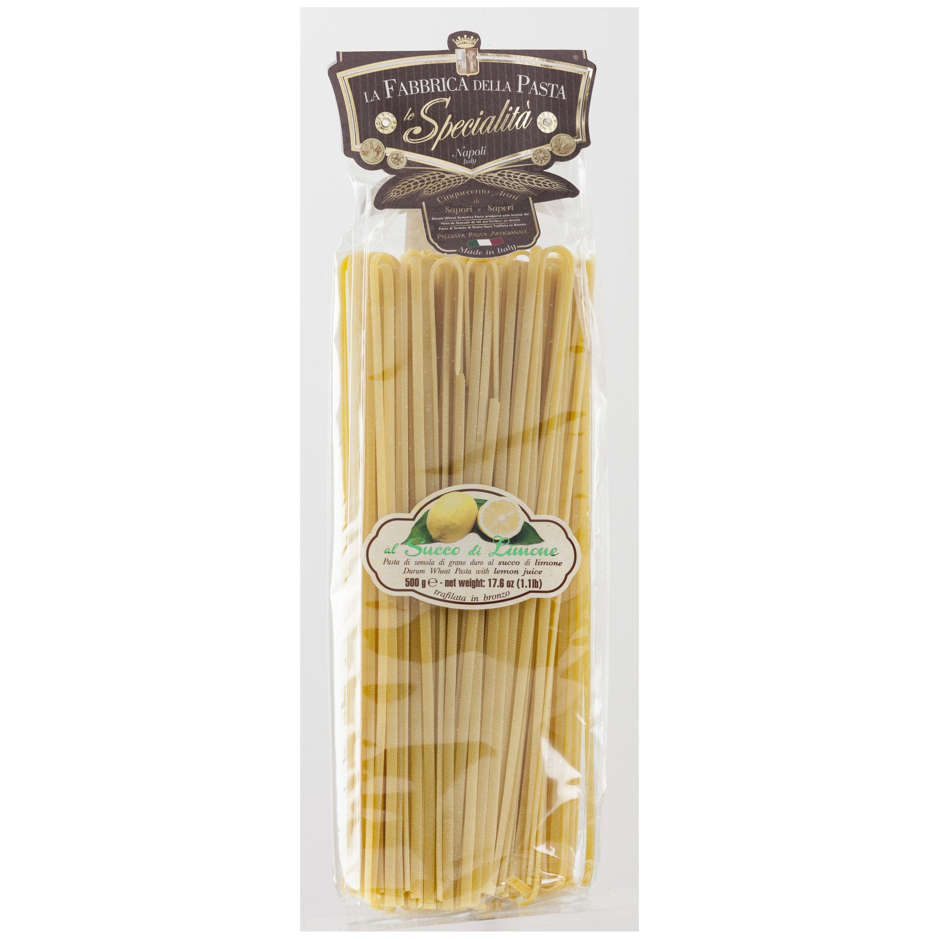 La Fabbrica Della Pasta Linguine Lemon Flavor Pasta, #L516, 17.6 oz | 500gr