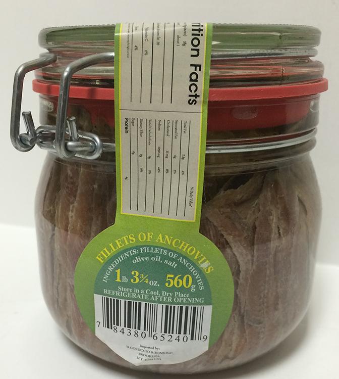 Marinella Fillets of Anchovies in Pure Olive Oil, 560g jar
