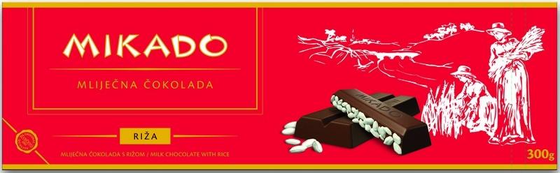 Mikado Milk Chocolate with Puffed Rice Bar, 75g