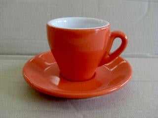 Nuova Point - Milano Espresso Cups and Saucers, Orange, Set of 6
