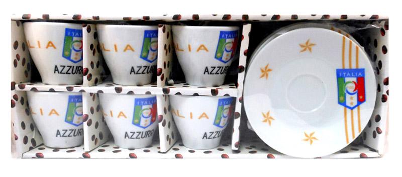 Italy National Team Espresso Cups and Saucers set of 6