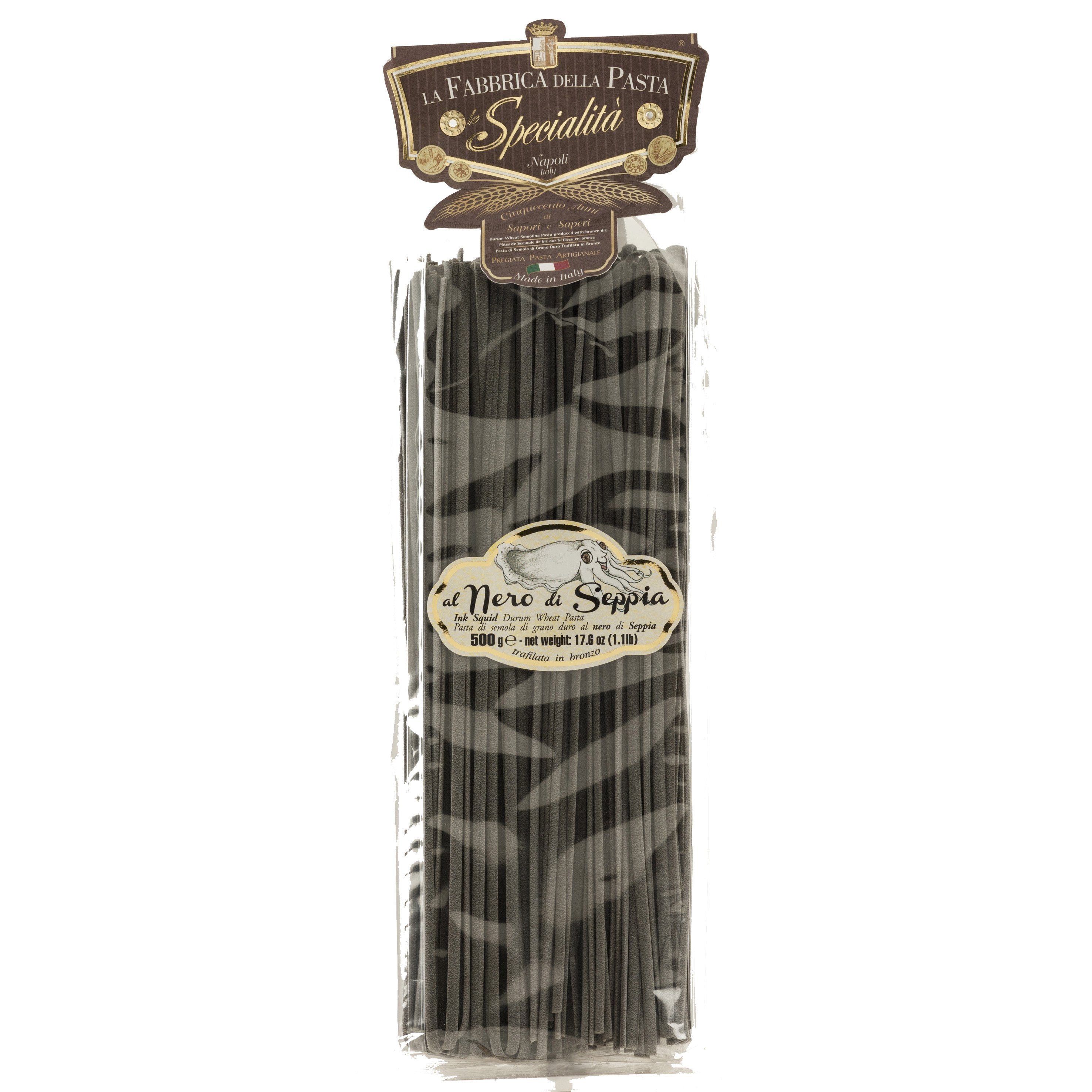 La Fabbrica Linguine Squid Ink Pasta, Nero di Seppia, #76, 17.6 oz | 500g