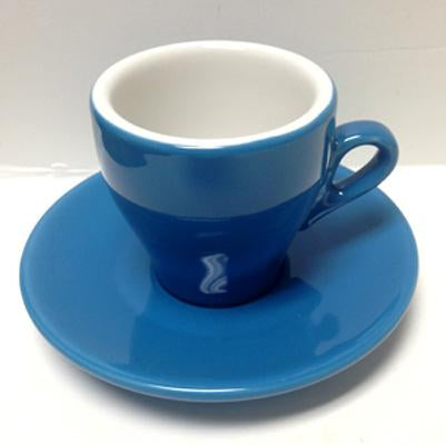 Nuova Point - Cappucino Cups and Saucers, Blue, set of 6