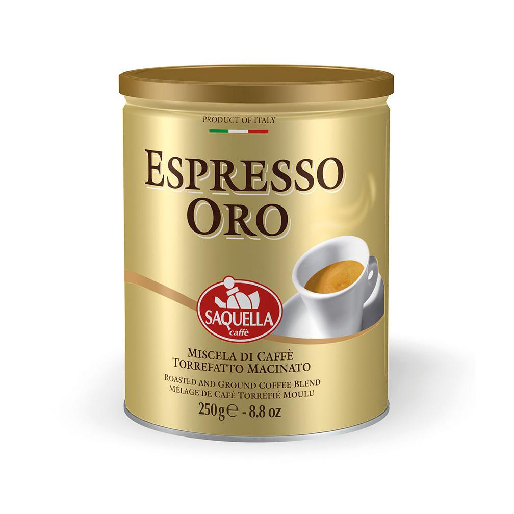 Saquella Caffe Bar Italia Espresso Oro Tin, 8.8 oz | 250g
