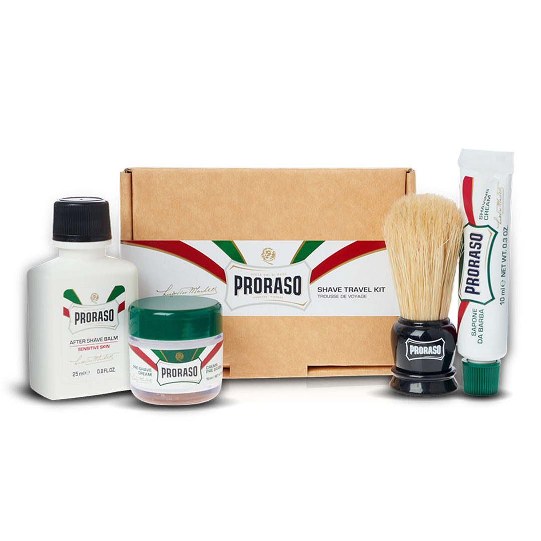 Proraso Shave Travel Kit, 4pc Set