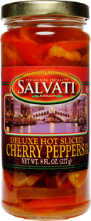 Salvati Deluxe Hot Sliced Cherry Peppers in Oil, 8 FL OZ