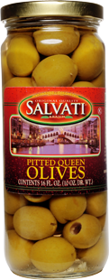 Salvati Pitted Queen Olives, 16 FL OZ