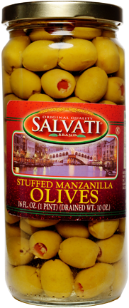 Salvati Stuffed Manzanilla Olives 16 FL. OZ. Jar