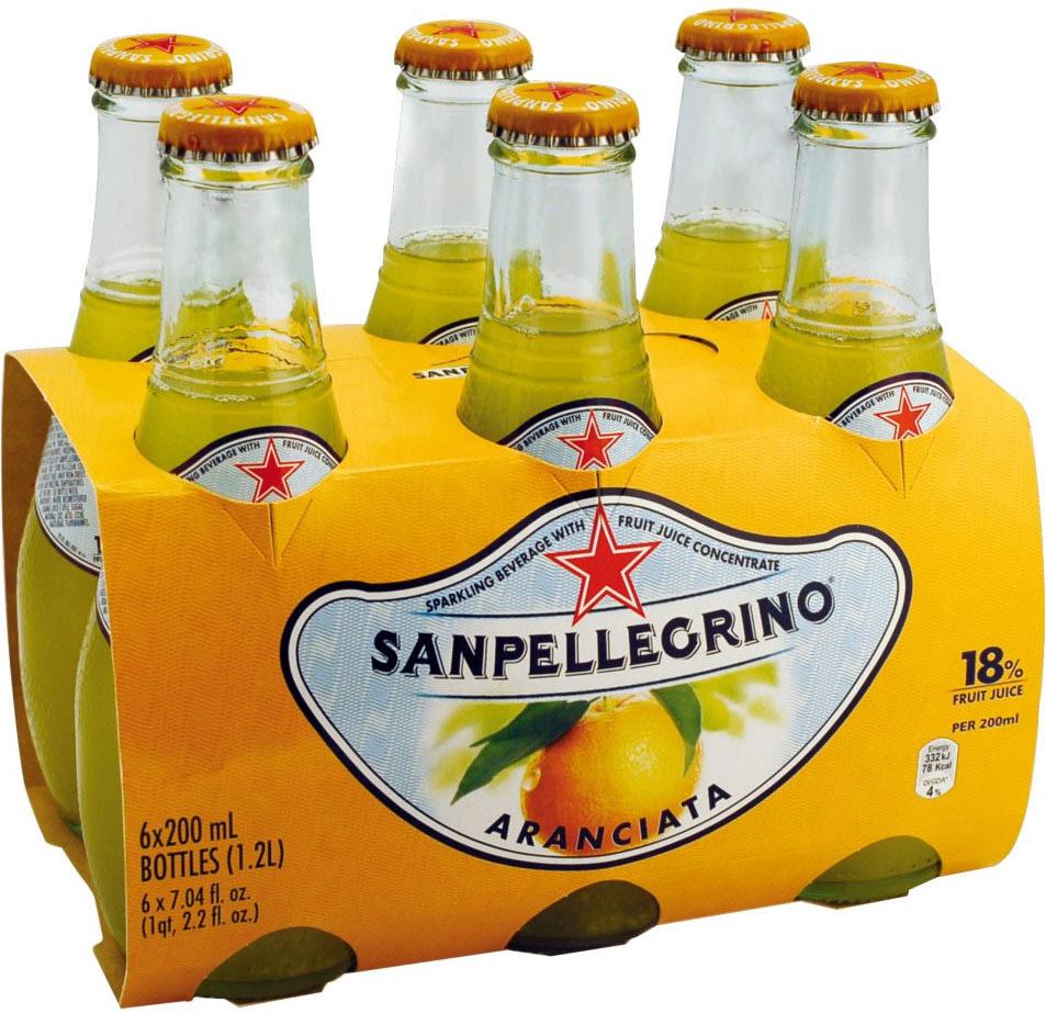 San Pellegrino Aranciata (Orange) 6 pack Glass x 6.75 oz